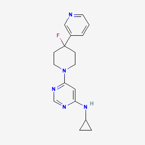 molecular formula C17H20FN5 B6892695 N-cyclopropyl-6-(4-fluoro-4-pyridin-3-ylpiperidin-1-yl)pyrimidin-4-amine 
