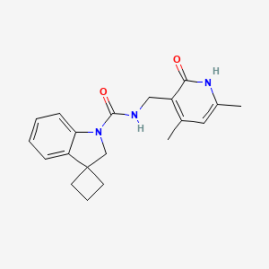molecular formula C20H23N3O2 B6892797 N-[(4,6-dimethyl-2-oxo-1H-pyridin-3-yl)methyl]spiro[2H-indole-3,1'-cyclobutane]-1-carboxamide 
