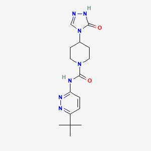 molecular formula C16H23N7O2 B6892807 N-(6-tert-butylpyridazin-3-yl)-4-(5-oxo-1H-1,2,4-triazol-4-yl)piperidine-1-carboxamide 