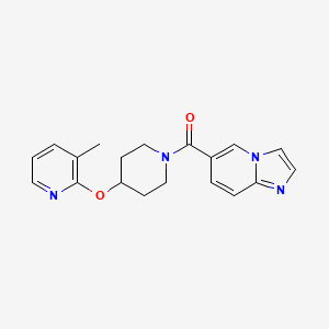 molecular formula C19H20N4O2 B6892817 Imidazo[1,2-a]pyridin-6-yl-[4-(3-methylpyridin-2-yl)oxypiperidin-1-yl]methanone 