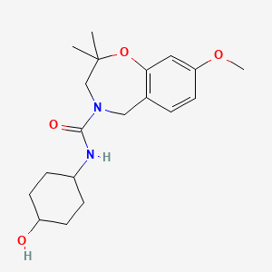 molecular formula C19H28N2O4 B6892922 N-(4-hydroxycyclohexyl)-8-methoxy-2,2-dimethyl-3,5-dihydro-1,4-benzoxazepine-4-carboxamide 
