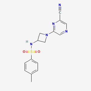molecular formula C15H15N5O2S B6892952 N-[1-(6-cyanopyrazin-2-yl)azetidin-3-yl]-4-methylbenzenesulfonamide 