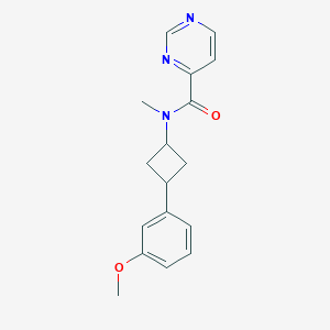 molecular formula C17H19N3O2 B6893111 N-[3-(3-methoxyphenyl)cyclobutyl]-N-methylpyrimidine-4-carboxamide 