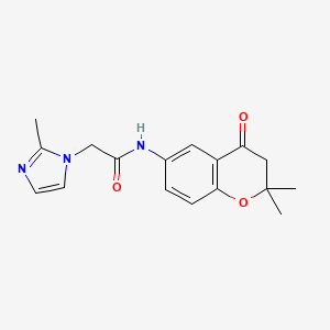 molecular formula C17H19N3O3 B6893135 N-(2,2-dimethyl-4-oxo-3H-chromen-6-yl)-2-(2-methylimidazol-1-yl)acetamide 