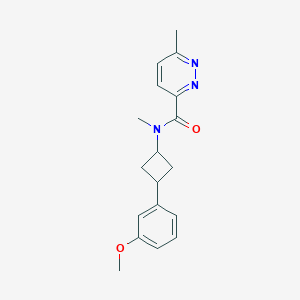 molecular formula C18H21N3O2 B6893157 N-[3-(3-methoxyphenyl)cyclobutyl]-N,6-dimethylpyridazine-3-carboxamide 