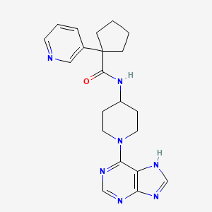 molecular formula C21H25N7O B6893233 N-[1-(7H-purin-6-yl)piperidin-4-yl]-1-pyridin-3-ylcyclopentane-1-carboxamide 