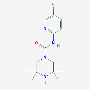 molecular formula C14H21FN4O B6893256 N-(5-fluoropyridin-2-yl)-3,3,5,5-tetramethylpiperazine-1-carboxamide 