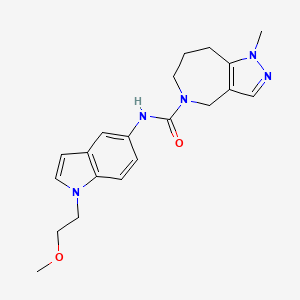 molecular formula C20H25N5O2 B6893276 N-[1-(2-methoxyethyl)indol-5-yl]-1-methyl-4,6,7,8-tetrahydropyrazolo[4,3-c]azepine-5-carboxamide 