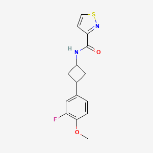 molecular formula C15H15FN2O2S B6893308 N-[3-(3-fluoro-4-methoxyphenyl)cyclobutyl]-1,2-thiazole-3-carboxamide 