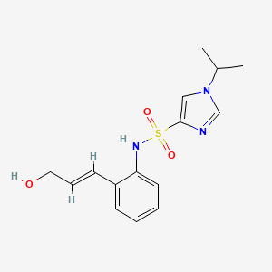 molecular formula C15H19N3O3S B6893338 N-[2-[(E)-3-hydroxyprop-1-enyl]phenyl]-1-propan-2-ylimidazole-4-sulfonamide 