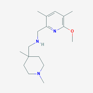 molecular formula C17H29N3O B6893374 N-[(1,4-dimethylpiperidin-4-yl)methyl]-1-(6-methoxy-3,5-dimethylpyridin-2-yl)methanamine 