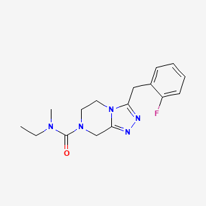 molecular formula C16H20FN5O B6893410 N-ethyl-3-[(2-fluorophenyl)methyl]-N-methyl-6,8-dihydro-5H-[1,2,4]triazolo[4,3-a]pyrazine-7-carboxamide 
