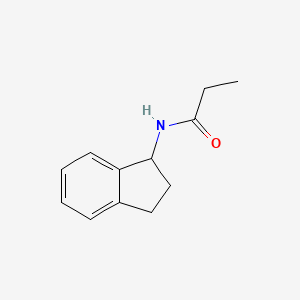 molecular formula C12H15NO B6893490 N-(2,3-Dihydro-1H-inden-1-yl)propionamide 