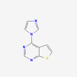 molecular formula C9H6N4S B6893674 4-Imidazol-1-ylthieno[2,3-d]pyrimidine 