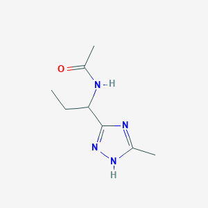 molecular formula C8H14N4O B6893926 N-[1-(5-methyl-1H-1,2,4-triazol-3-yl)propyl]acetamide 