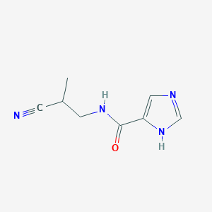 molecular formula C8H10N4O B6894062 N-(2-cyanopropyl)-1H-imidazole-5-carboxamide 