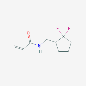 molecular formula C9H13F2NO B6894206 N-[(2,2-difluorocyclopentyl)methyl]prop-2-enamide 