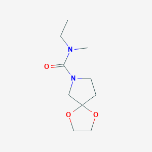 molecular formula C10H18N2O3 B6894216 N-ethyl-N-methyl-1,4-dioxa-7-azaspiro[4.4]nonane-7-carboxamide 
