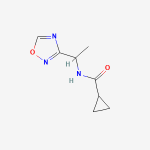 molecular formula C8H11N3O2 B6894260 N-[1-(1,2,4-oxadiazol-3-yl)ethyl]cyclopropanecarboxamide 