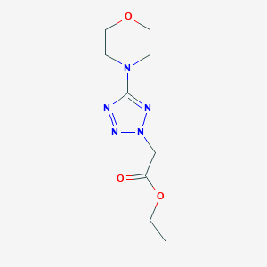 molecular formula C9H15N5O3 B068943 Ethyl 2-(5-Morpholino-2H-1,2,3,4-tetraazol-2-yl)acetate CAS No. 175205-05-7