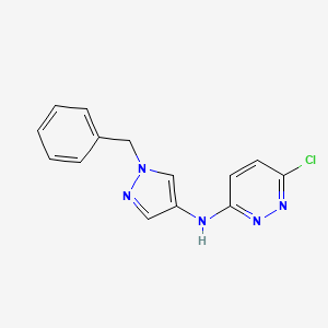 molecular formula C14H12ClN5 B6894330 N-(1-benzylpyrazol-4-yl)-6-chloropyridazin-3-amine 