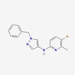 molecular formula C16H15BrN4 B6894352 N-(1-benzylpyrazol-4-yl)-5-bromo-6-methylpyridin-2-amine 
