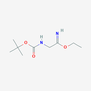 molecular formula C9H18N2O3 B068944 Ethyl 2-[(2-methylpropan-2-yl)oxycarbonylamino]ethanimidate CAS No. 182120-87-2