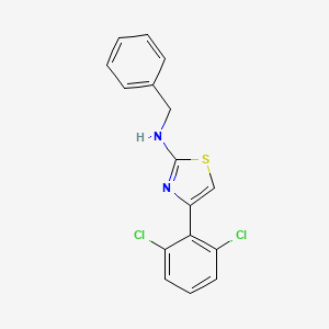molecular formula C16H12Cl2N2S B6894480 N-benzyl-4-(2,6-dichlorophenyl)-1,3-thiazol-2-amine 