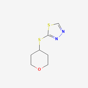 molecular formula C7H10N2OS2 B6894528 2-(Oxan-4-ylsulfanyl)-1,3,4-thiadiazole 