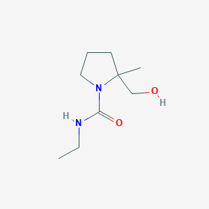 molecular formula C9H18N2O2 B6894565 N-ethyl-2-(hydroxymethyl)-2-methylpyrrolidine-1-carboxamide 