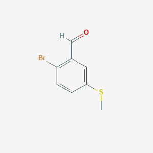 molecular formula C8H7BrOS B6894699 2-Bromo-5-(methylsulfanyl)benzaldehyde 