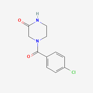 molecular formula C11H11ClN2O2 B6894746 4-(4-Chlorobenzoyl)piperazin-2-one 