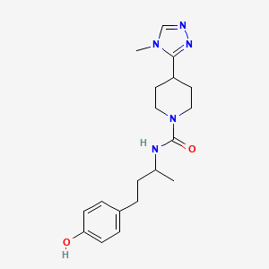 molecular formula C19H27N5O2 B6894864 N-[4-(4-hydroxyphenyl)butan-2-yl]-4-(4-methyl-1,2,4-triazol-3-yl)piperidine-1-carboxamide 