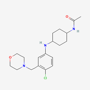 molecular formula C19H28ClN3O2 B6894898 N-[4-[4-chloro-3-(morpholin-4-ylmethyl)anilino]cyclohexyl]acetamide 