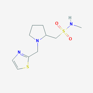molecular formula C10H17N3O2S2 B6894914 N-methyl-1-[1-(1,3-thiazol-2-ylmethyl)pyrrolidin-2-yl]methanesulfonamide 