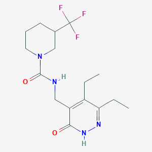 molecular formula C16H23F3N4O2 B6894954 N-[(3,4-diethyl-6-oxo-1H-pyridazin-5-yl)methyl]-3-(trifluoromethyl)piperidine-1-carboxamide 