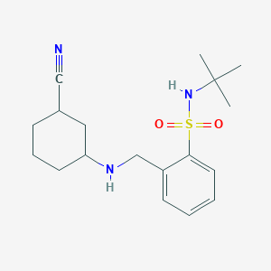 molecular formula C18H27N3O2S B6894965 N-tert-butyl-2-[[(3-cyanocyclohexyl)amino]methyl]benzenesulfonamide 