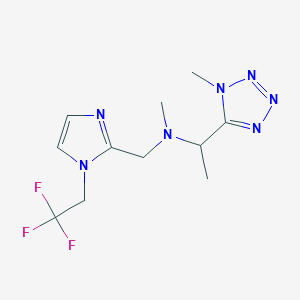 molecular formula C11H16F3N7 B6894973 N-methyl-1-(1-methyltetrazol-5-yl)-N-[[1-(2,2,2-trifluoroethyl)imidazol-2-yl]methyl]ethanamine 