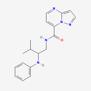 molecular formula C18H21N5O B6895023 N-(2-anilino-3-methylbutyl)pyrazolo[1,5-a]pyrimidine-7-carboxamide 