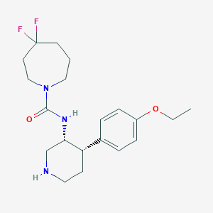 molecular formula C20H29F2N3O2 B6895040 N-[(3R,4S)-4-(4-ethoxyphenyl)piperidin-3-yl]-4,4-difluoroazepane-1-carboxamide 