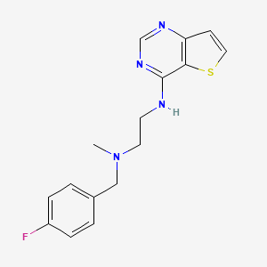 molecular formula C16H17FN4S B6895097 N'-[(4-fluorophenyl)methyl]-N'-methyl-N-thieno[3,2-d]pyrimidin-4-ylethane-1,2-diamine 
