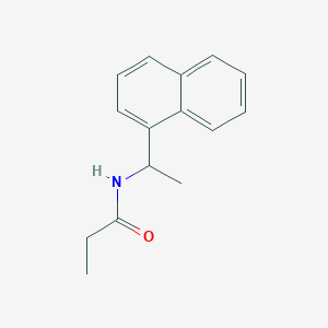 molecular formula C15H17NO B6895132 N-(1-naphthalen-1-ylethyl)propanamide 