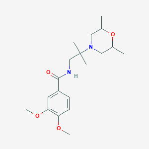 molecular formula C19H30N2O4 B6895216 N-[2-(2,6-dimethylmorpholin-4-yl)-2-methylpropyl]-3,4-dimethoxybenzamide 