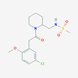 molecular formula C16H23ClN2O4S B6895217 N-[[1-[2-(5-chloro-2-methoxyphenyl)acetyl]piperidin-2-yl]methyl]methanesulfonamide 