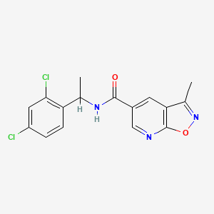 molecular formula C16H13Cl2N3O2 B6895222 N-[1-(2,4-dichlorophenyl)ethyl]-3-methyl-[1,2]oxazolo[5,4-b]pyridine-5-carboxamide 