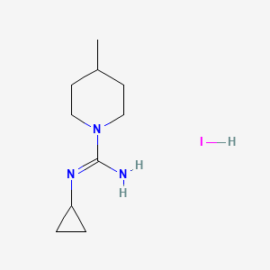 molecular formula C10H20IN3 B6895237 N'-cyclopropyl-4-methylpiperidine-1-carboximidamide;hydroiodide 