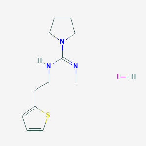 molecular formula C12H20IN3S B6895262 N'-methyl-N-(2-thiophen-2-ylethyl)pyrrolidine-1-carboximidamide;hydroiodide 