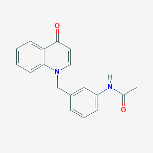 molecular formula C18H16N2O2 B6895365 N-[3-[(4-oxoquinolin-1-yl)methyl]phenyl]acetamide 