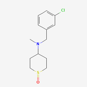 molecular formula C13H18ClNOS B6895453 N-[(3-chlorophenyl)methyl]-N-methyl-1-oxothian-4-amine 