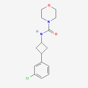 molecular formula C15H19ClN2O2 B6895458 N-[3-(3-chlorophenyl)cyclobutyl]morpholine-4-carboxamide 